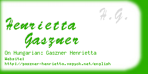henrietta gaszner business card
